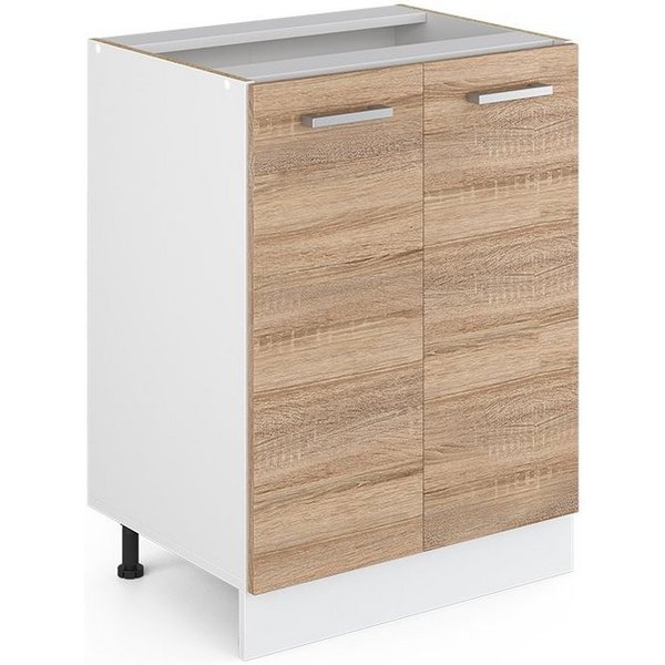 Vicco Unterschrank R-Line, Sonoma/Weiß, 60 cm ohne Arbeitsplatte (1-St)