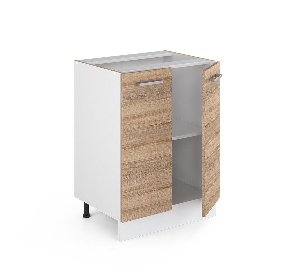 Vicco Unterschrank R-Line, Sonoma/Weiß, 60 cm ohne Arbeitsplatte (1-St) – Bild 4 von 5
