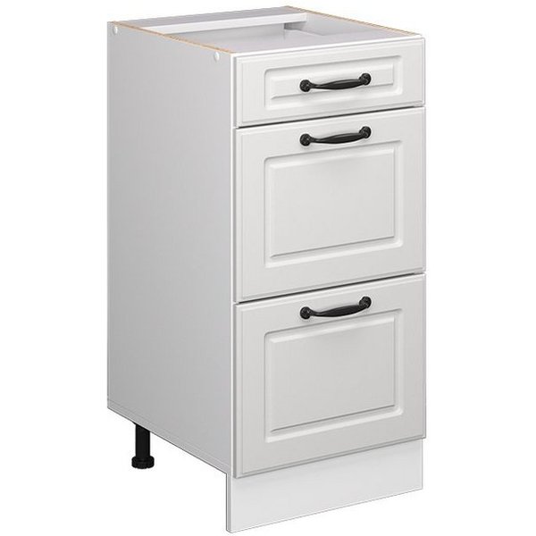 Vicco Unterschrank R-Line, Weiß Landhaus/Weiß, 40 cm mit Schubladen, ohne Arbeitsplatte (1-St)