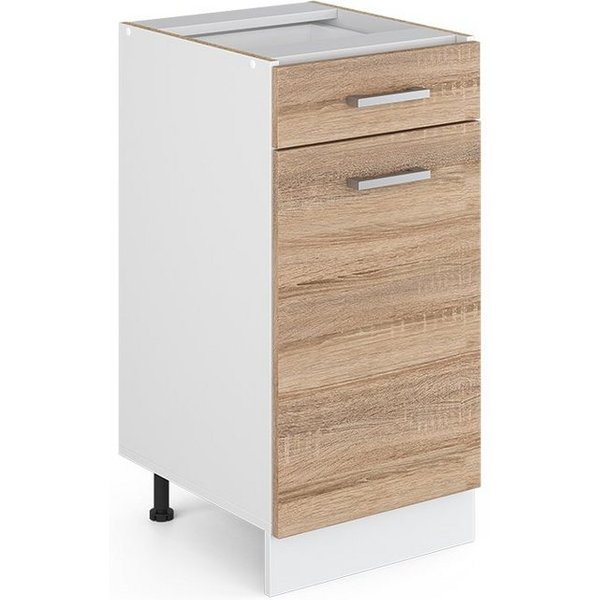 Vicco Unterschrank R-Line, Sonoma/Weiß, 40 cm ohne Arbeitsplatte (1-St)