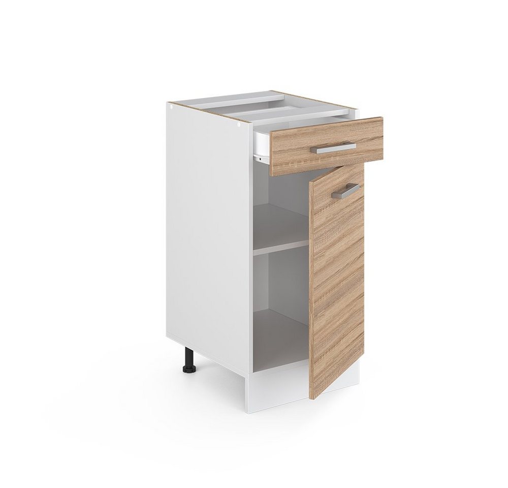 Vicco Unterschrank R-Line, Sonoma/Weiß, 40 cm ohne Arbeitsplatte (1-St) – Bild 4 von 5