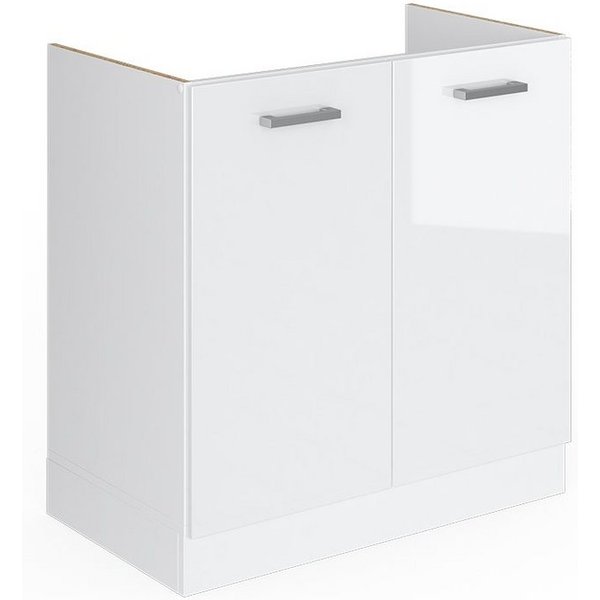 Vicco Unterschrank R-Line, Weiß Hochglanz/Weiß, 80 cm ohne Arbeitsplatte (1-St)