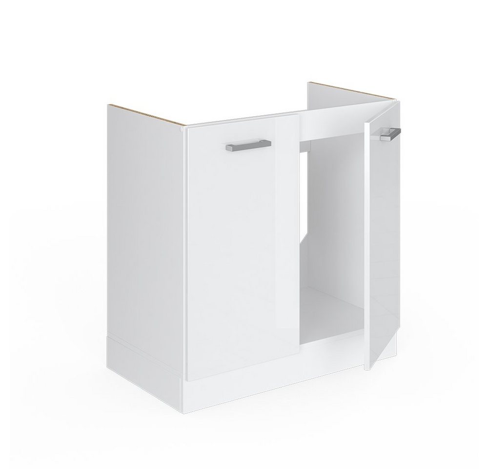 Vicco Unterschrank R-Line, Weiß Hochglanz/Weiß, 80 cm ohne Arbeitsplatte (1-St) – Bild 4 von 5