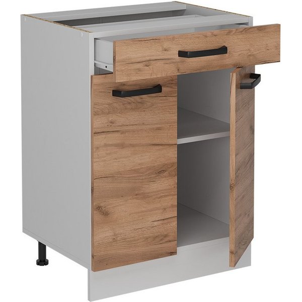 Vicco Unterschrank R-Line, Goldkraft Eiche/Weiß, 60 cm ohne Arbeitsplatte (1-St)