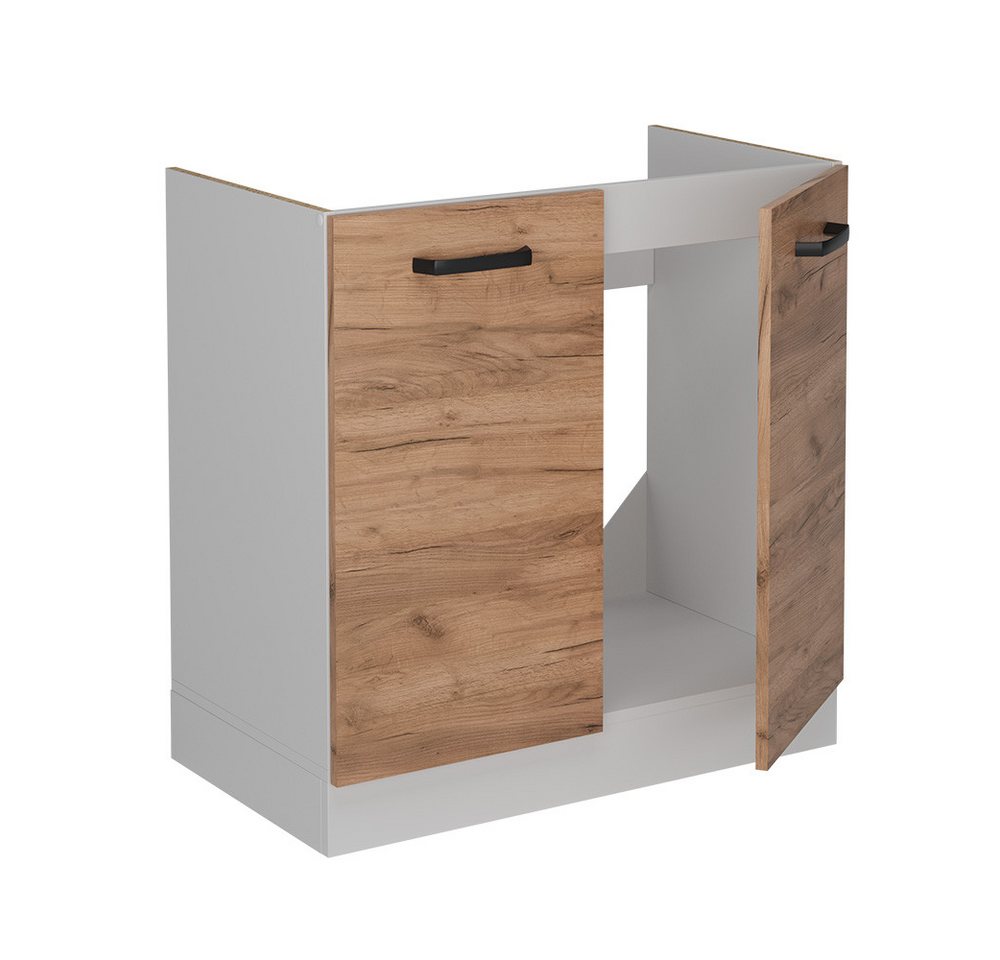 Vicco Unterschrank R-Line, Goldkraft Eiche/Weiß, 80 cm ohne Arbeitsplatte (1-St) – Bild 4 von 4