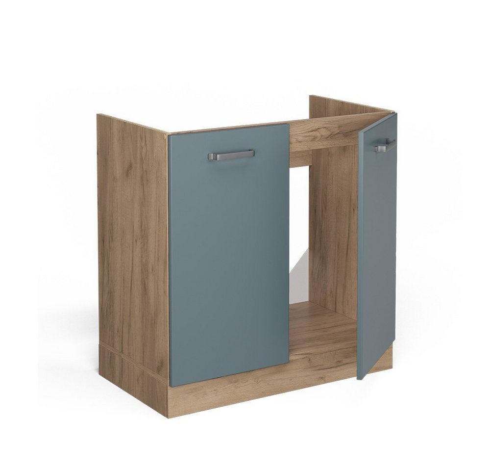 Vicco Unterschrank R-Line, Blau-Grau/Goldkraft Eiche, 80 cm ohne Arbeitsplatte (1-St) – Bild 4 von 5