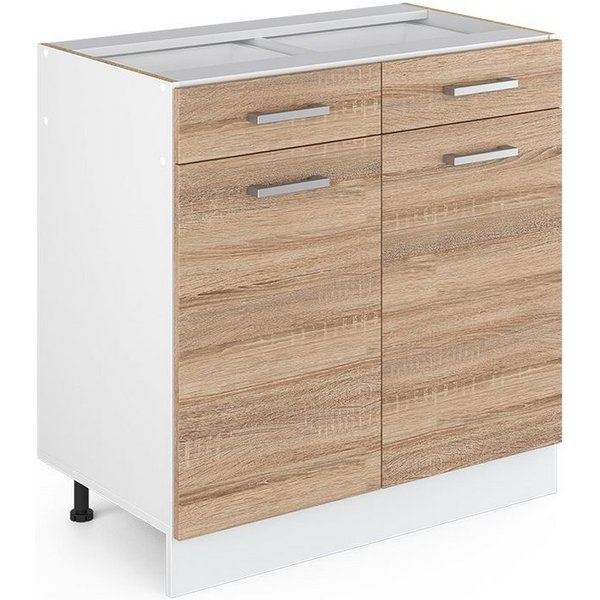 Vicco Unterschrank R-Line, Sonoma/Weiß, 80 cm ohne Arbeitsplatte (1-St)