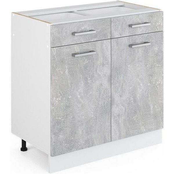 Vicco Unterschrank R-Line, Beton/Weiß, 80 cm ohne Arbeitsplatte (1-St)