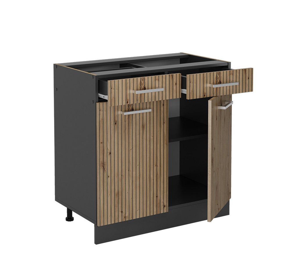 Vicco Unterschrank R-Line, Artisan-Eiche/Anthrazit, 80 cm ohne Arbeitsplatte (1-St) – Bild 4 von 5