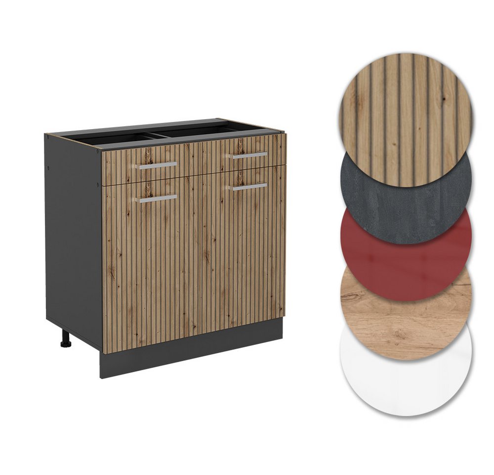 Vicco Unterschrank R-Line, Artisan-Eiche/Anthrazit, 80 cm ohne Arbeitsplatte (1-St) – Bild 5 von 5