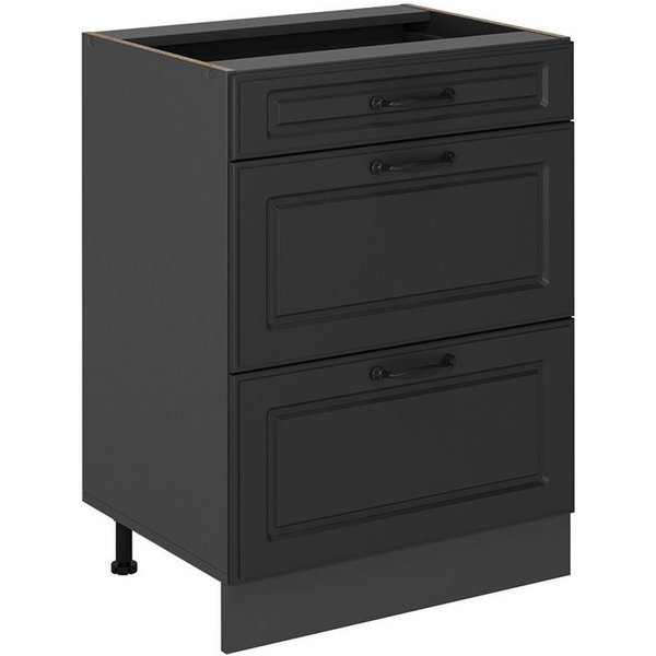 Vicco Unterschrank R-Line, Anthrazit Landhaus/Anthrazit, 60 cm mit Schubladen, ohne Ar... (1-St)