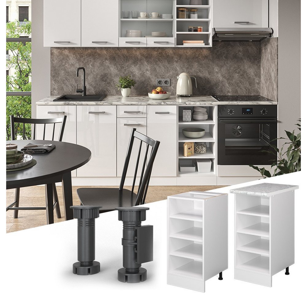 Vicco Unterschrank R-Line, Weiß/Weiß, 40 cm ohne Arbeitsplatte (1-St) – Bild 3 von 5