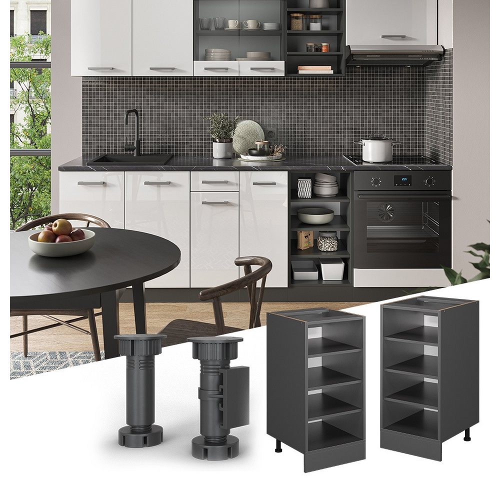 Vicco Unterschrank R-Line, Anthrazit/Anthrazit, 40 cm ohne Arbeitsplatte (1-St) – Bild 3 von 5