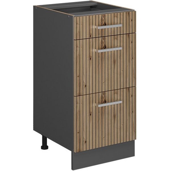 Vicco Unterschrank R-Line, Artisan-Eiche/Anthrazit, 40 cm mit Schubladen, ohne Arbeits... (1-St)