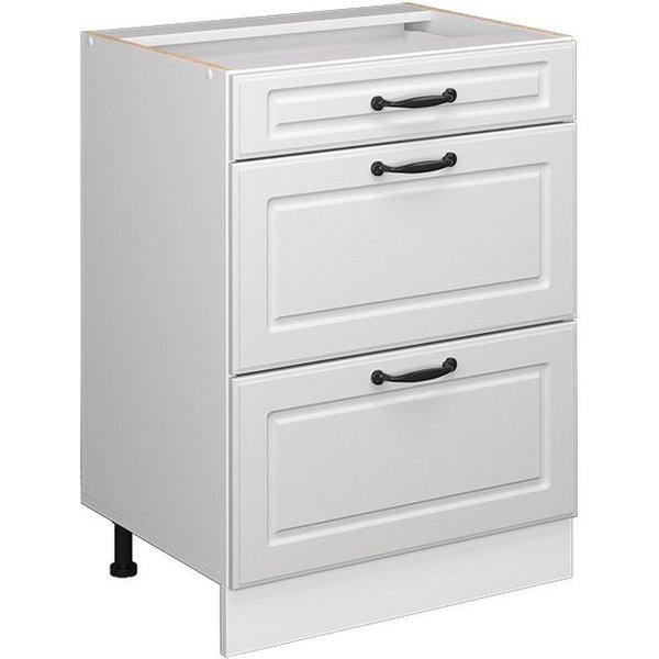 Vicco Unterschrank R-Line, Weiß Landhaus/Weiß, 60 cm mit Schubladen, ohne Arbeitsplatte (1-St)