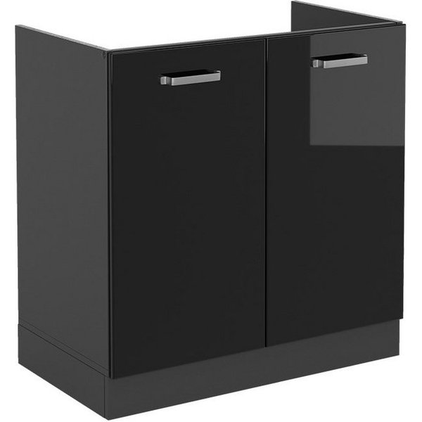 Vicco Unterschrank R-Line, Schwarz Hochglanz/Anthrazit, 80 cm ohne Arbeitsplatte (1-St)