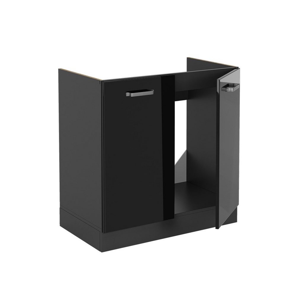 Vicco Unterschrank R-Line, Schwarz Hochglanz/Anthrazit, 80 cm ohne Arbeitsplatte (1-St) – Bild 4 von 5