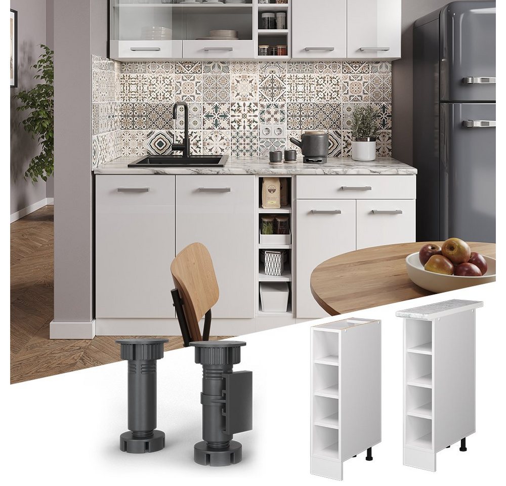 Vicco Unterschrank R-Line, Weiß/Weiß, 20 cm ohne Arbeitsplatte (1-St) – Bild 3 von 5