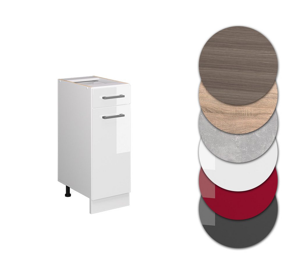 Vicco Unterschrank R-Line, Weiß Hochglanz/Weiß, 30 cm ohne Arbeitsplatte (1-St) – Bild 5 von 5