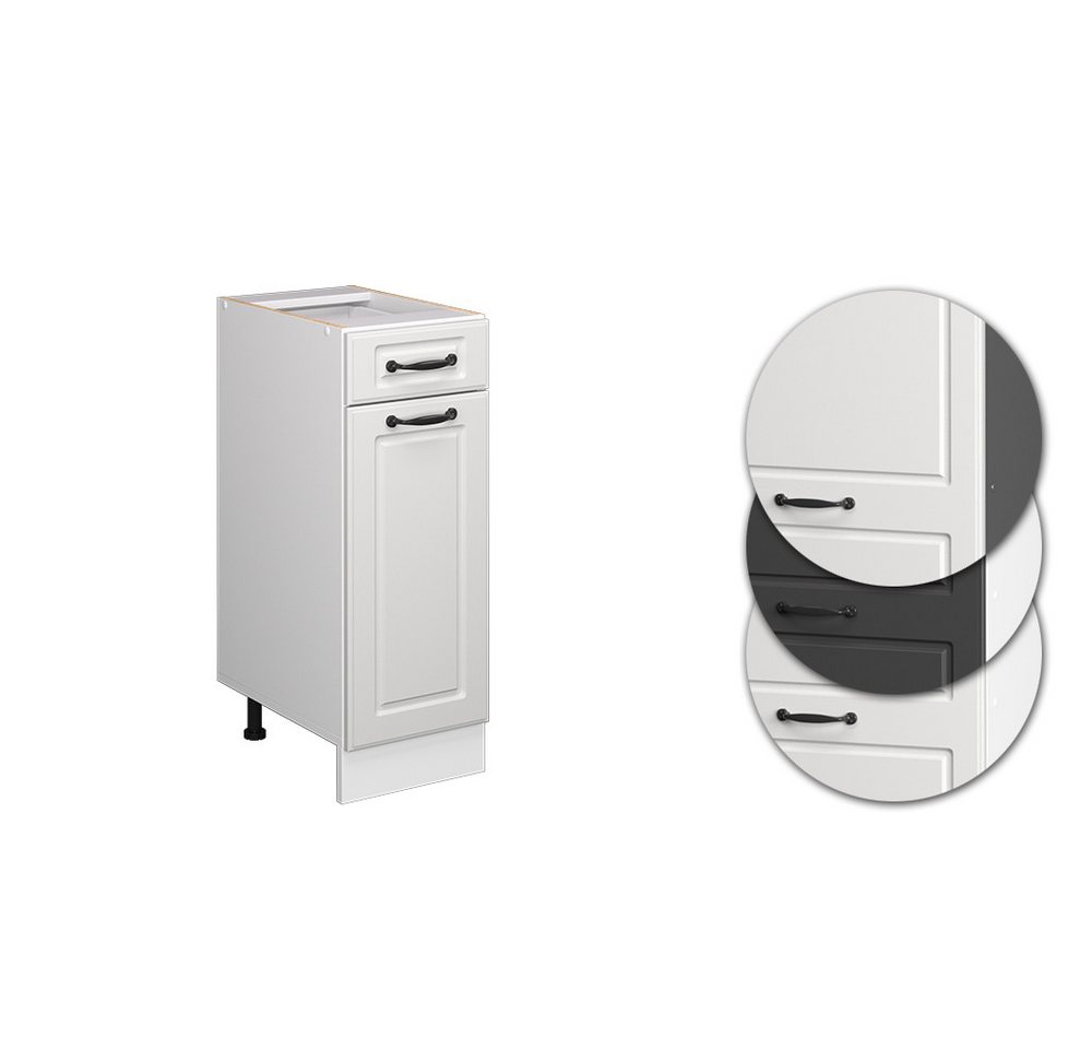 Vicco Unterschrank R-Line, Weiß Landhaus/Weiß, 30 cm ohne Arbeitsplatte (1-St) – Bild 5 von 5