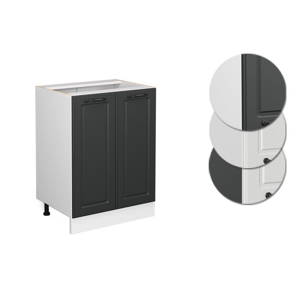 Vicco Unterschrank R-Line, Anthrazit Landhaus/Weiß, 60 cm ohne Arbeitsplatte (1-St) – Bild 5 von 5