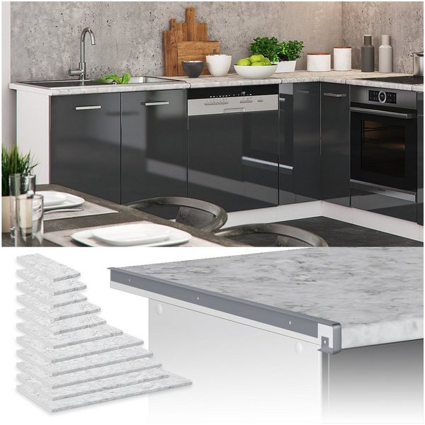 Vicco Unterschrank R-Line, Marmor Weiß, 100 cm (1-St)