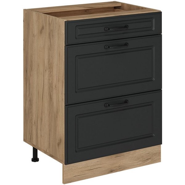 Vicco Unterschrank R-Line, Anthrazit Landhaus/Goldkraft Eiche, 60 cm mit Schubladen, o... (1-St)