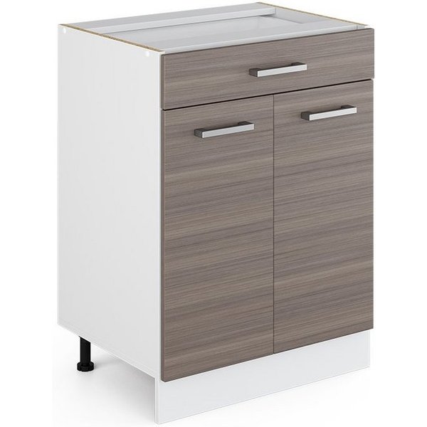 Vicco Unterschrank R-Line, Edelgrau/Weiß, 60 cm mit Schublade, ohne Arbeitsplatte (1-St)