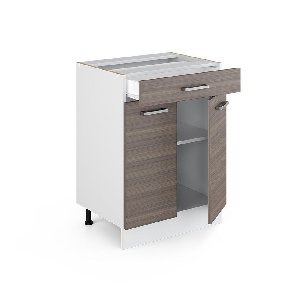 Vicco Unterschrank R-Line, Edelgrau/Weiß, 60 cm mit Schublade, ohne Arbeitsplatte (1-St) – Bild 4 von 5