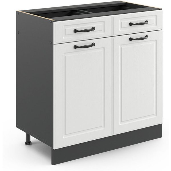 Vicco Unterschrank R-Line, Weiß Landhaus/Anthrazit, 80 cm ohne Arbeitsplatte (1-St)
