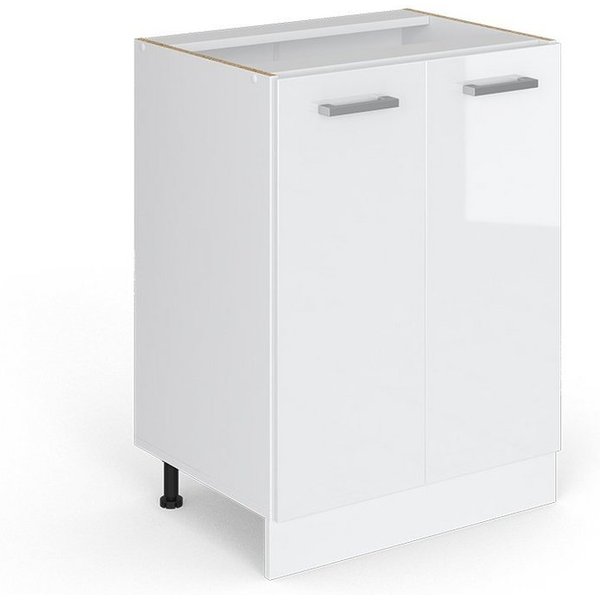 Vicco Unterschrank R-Line, Weiß Hochglanz/Weiß, 60 cm ohne Arbeitsplatte (1-St)