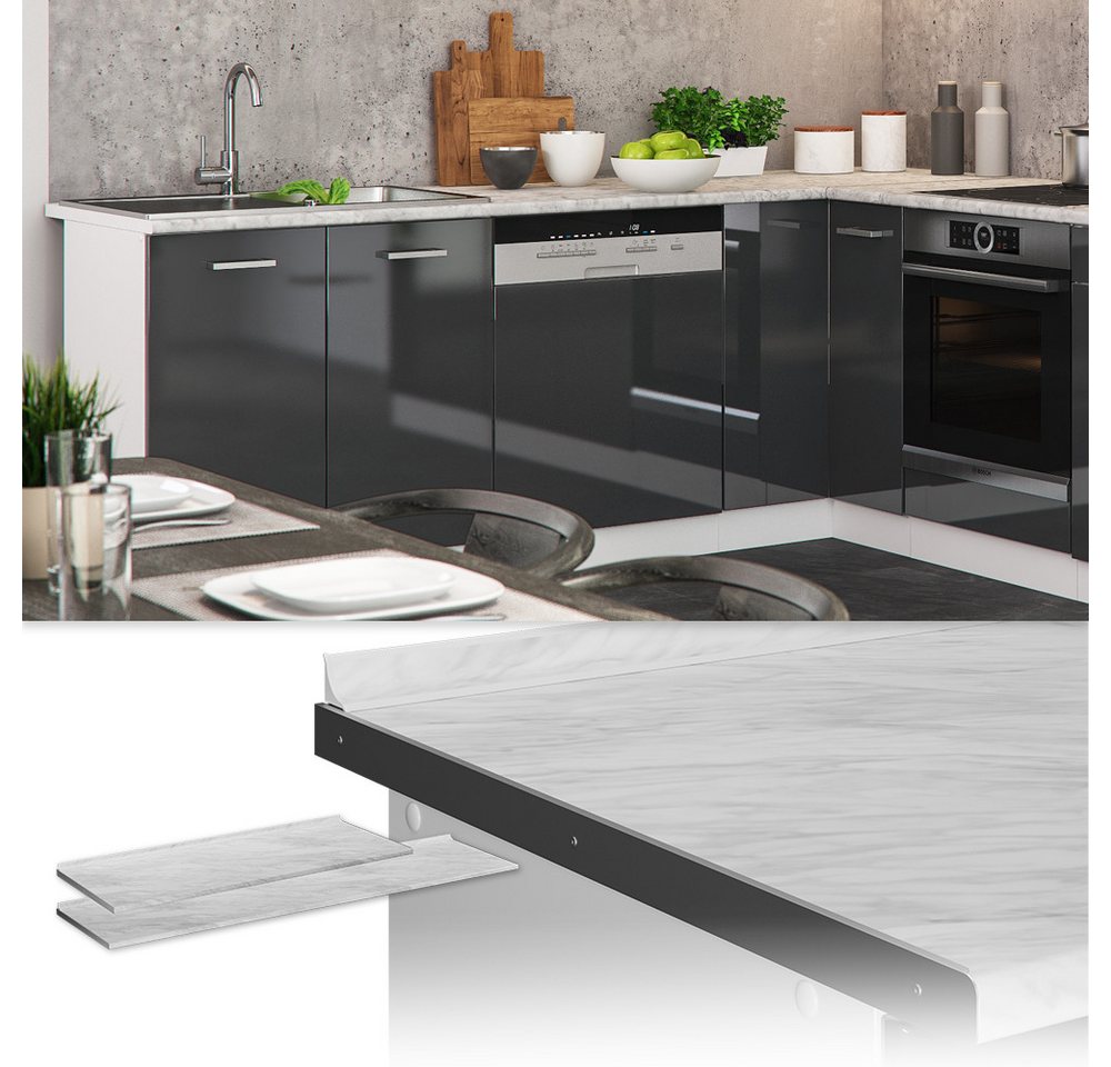 Vicco Unterschrank R-Line, Marmor Weiß, 160 cm (1-St) – Bild 2 von 4