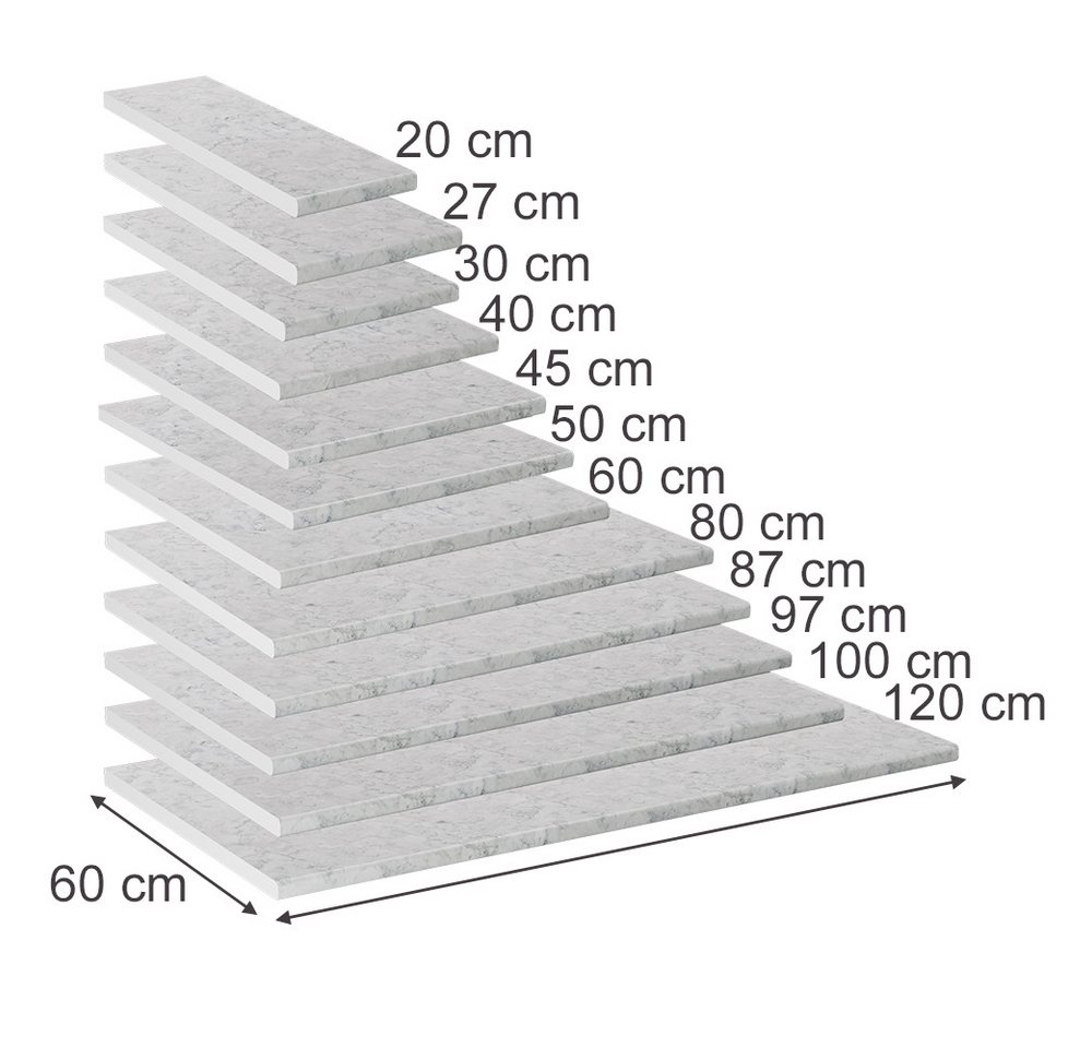 Vicco Unterschrank R-Line, Marmor Weiß, 160 cm (1-St) – Bild 3 von 4