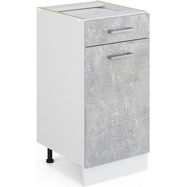 Vicco Unterschrank R-Line, Beton/Weiß, 40 cm ohne Arbeitsplatte (1-St)