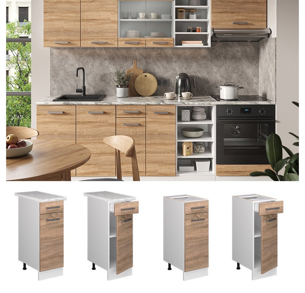 Vicco Unterschrank R-Line, Sonoma/Weiß, 30 cm ohne Arbeitsplatte (1-St) – Bild 3 von 5