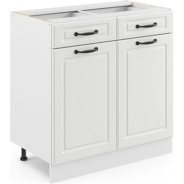 Vicco Unterschrank R-Line, Weiß Landhaus/Weiß, 80 cm ohne Arbeitsplatte (1-St)