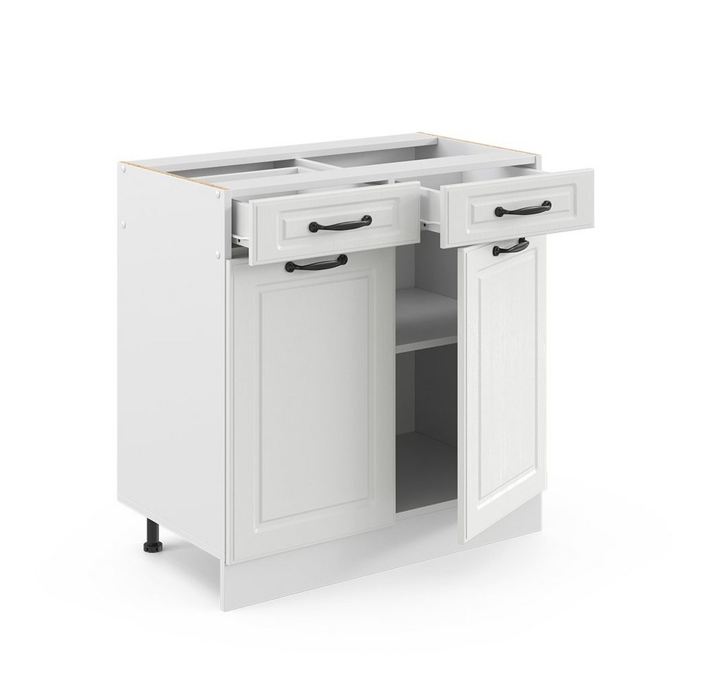 Vicco Unterschrank R-Line, Weiß Landhaus/Weiß, 80 cm ohne Arbeitsplatte (1-St) – Bild 4 von 5