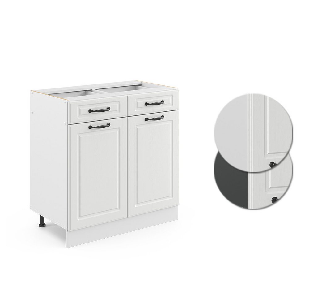 Vicco Unterschrank R-Line, Weiß Landhaus/Weiß, 80 cm ohne Arbeitsplatte (1-St) – Bild 5 von 5