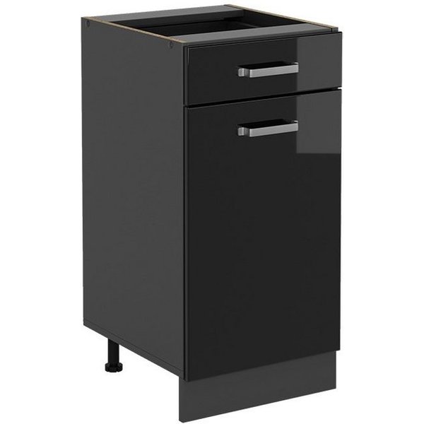 Vicco Unterschrank R-Line, Schwarz Hochglanz/Anthrazit, 40 cm ohne Arbeitsplatte (1-St)