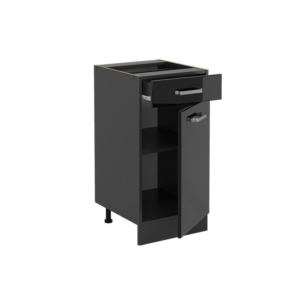 Vicco Unterschrank R-Line, Schwarz Hochglanz/Anthrazit, 40 cm ohne Arbeitsplatte (1-St) – Bild 4 von 5