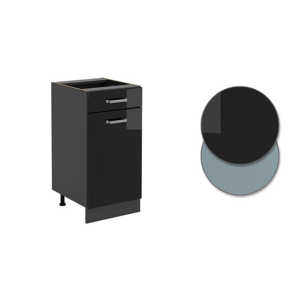 Vicco Unterschrank R-Line, Schwarz Hochglanz/Anthrazit, 40 cm ohne Arbeitsplatte (1-St) – Bild 5 von 5