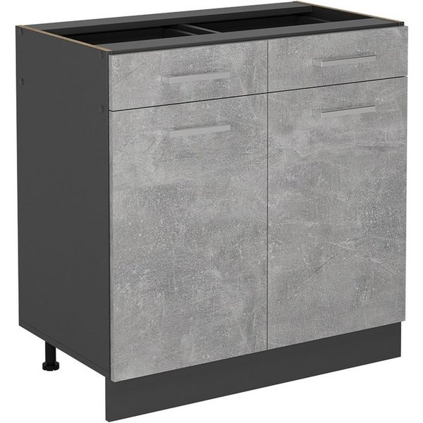 Vicco Unterschrank R-Line, Beton/Anthrazit, 80 cm ohne Arbeitsplatte (1-St)