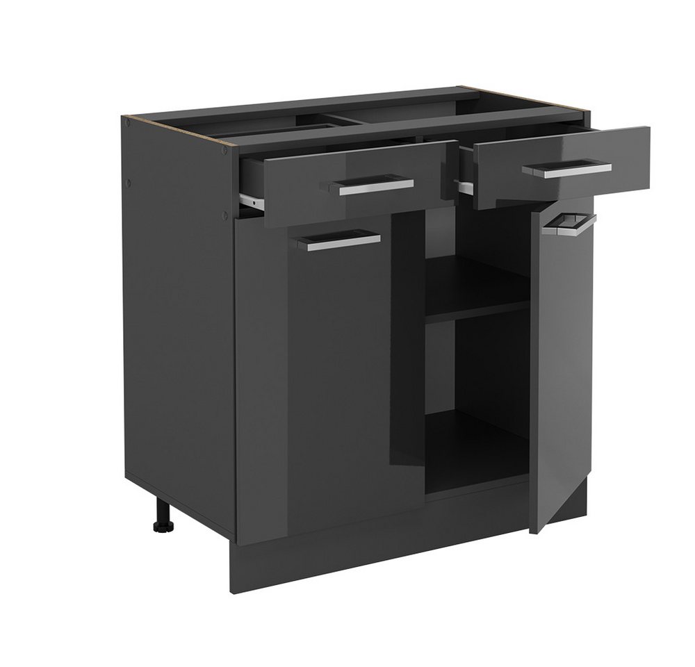 Vicco Unterschrank R-Line, Anthrazit Hochglanz/Anthrazit, 80 cm ohne Arbeitsplatte (1-St) – Bild 4 von 4