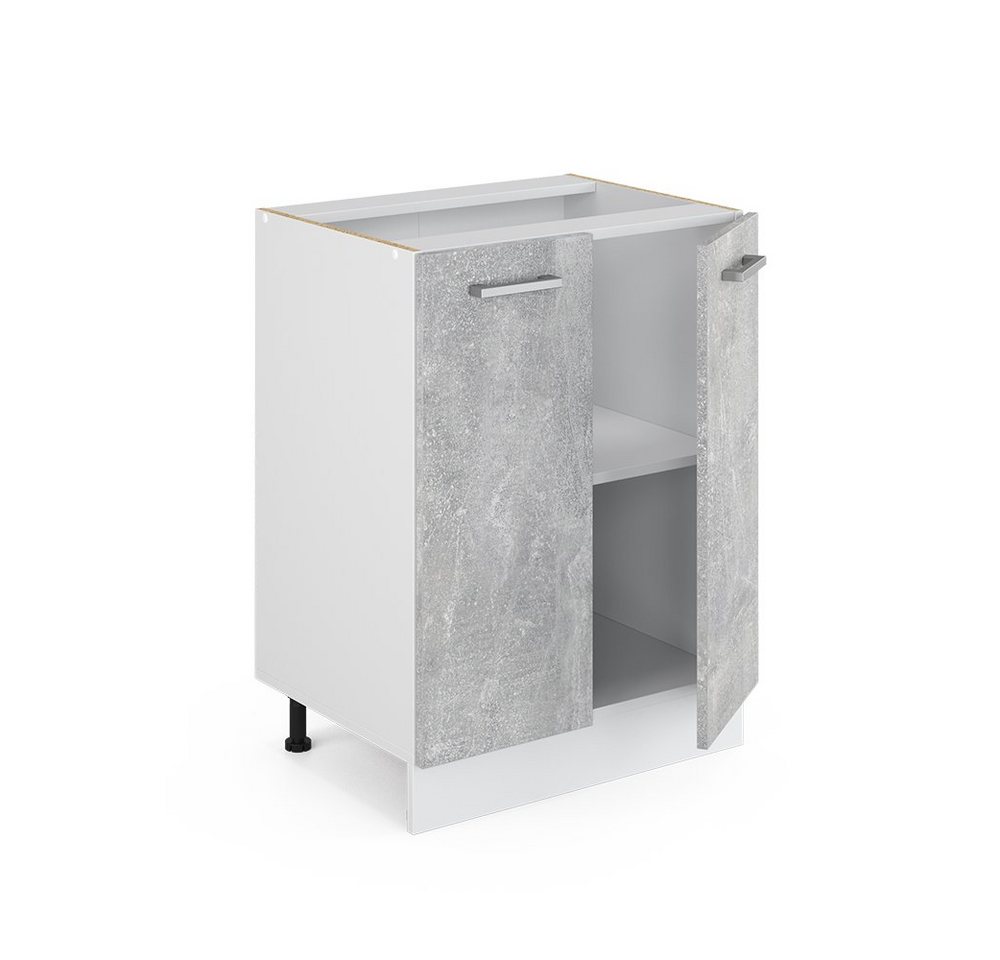 Vicco Unterschrank R-Line, Beton/Weiß, 60 cm ohne Arbeitsplatte (1-St) – Bild 4 von 5