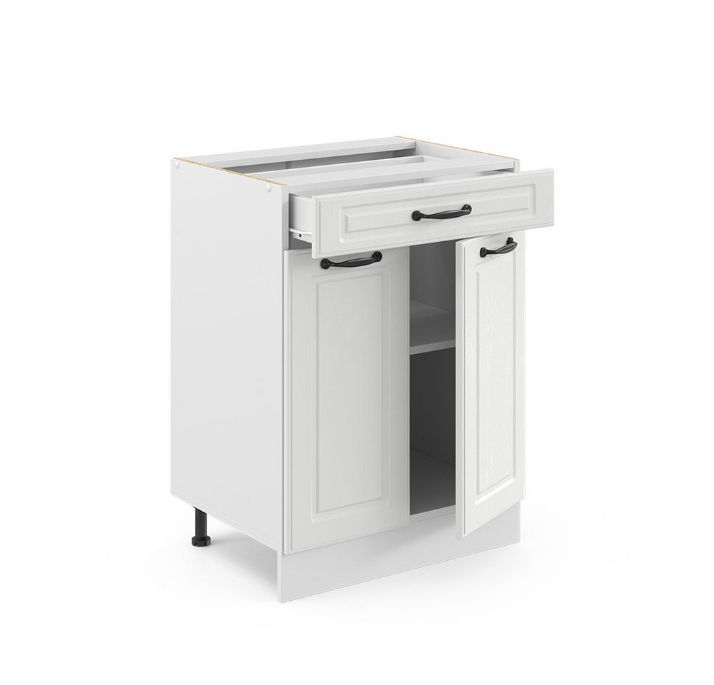 Vicco Unterschrank R-Line, Weiß Landhaus/Weiß, 60 cm mit Schublade, ohne Arbeitsplatte (1-St) – Bild 4 von 5