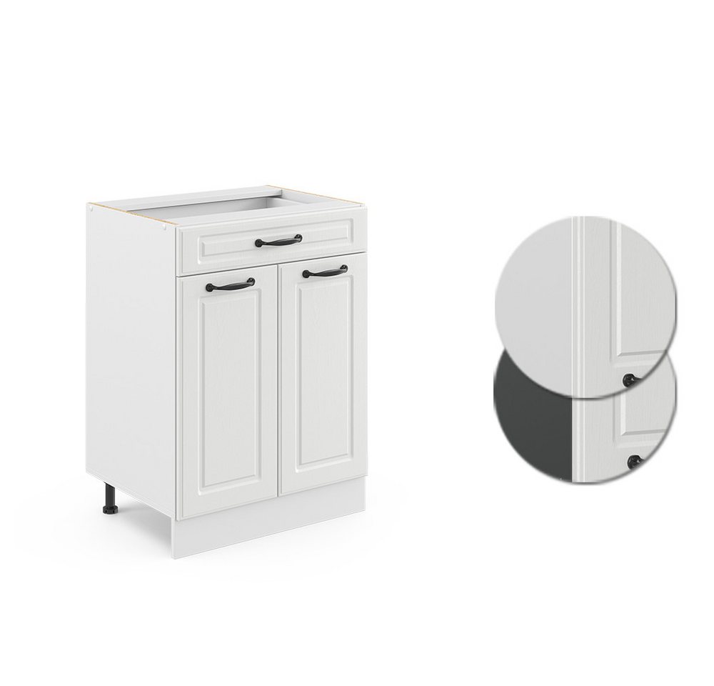 Vicco Unterschrank R-Line, Weiß Landhaus/Weiß, 60 cm mit Schublade, ohne Arbeitsplatte (1-St) – Bild 5 von 5