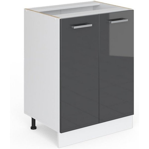 Vicco Unterschrank R-Line, Anthrazit Hochglanz/Weiß, 60 cm ohne Arbeitsplatte (1-St)