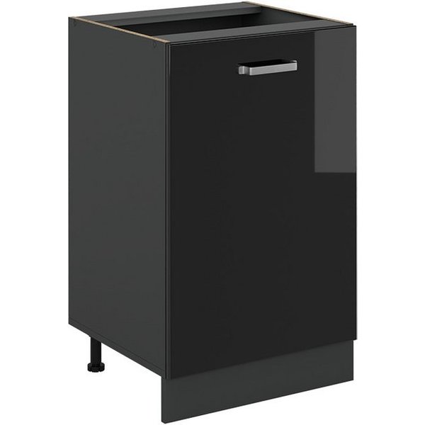 Vicco Unterschrank R-Line, Schwarz Hochglanz/Anthrazit, 50 cm ohne Arbeitsplatte (1-St)
