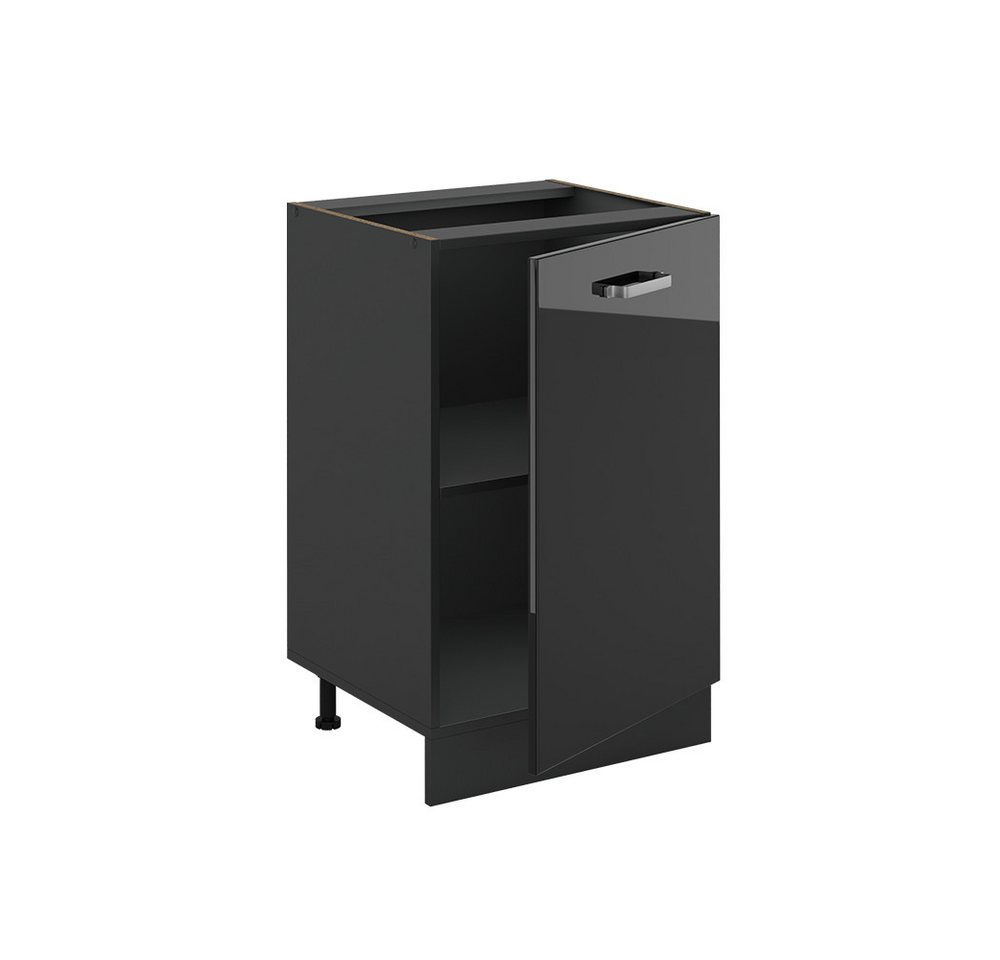 Vicco Unterschrank R-Line, Schwarz Hochglanz/Anthrazit, 50 cm ohne Arbeitsplatte (1-St) – Bild 3 von 5