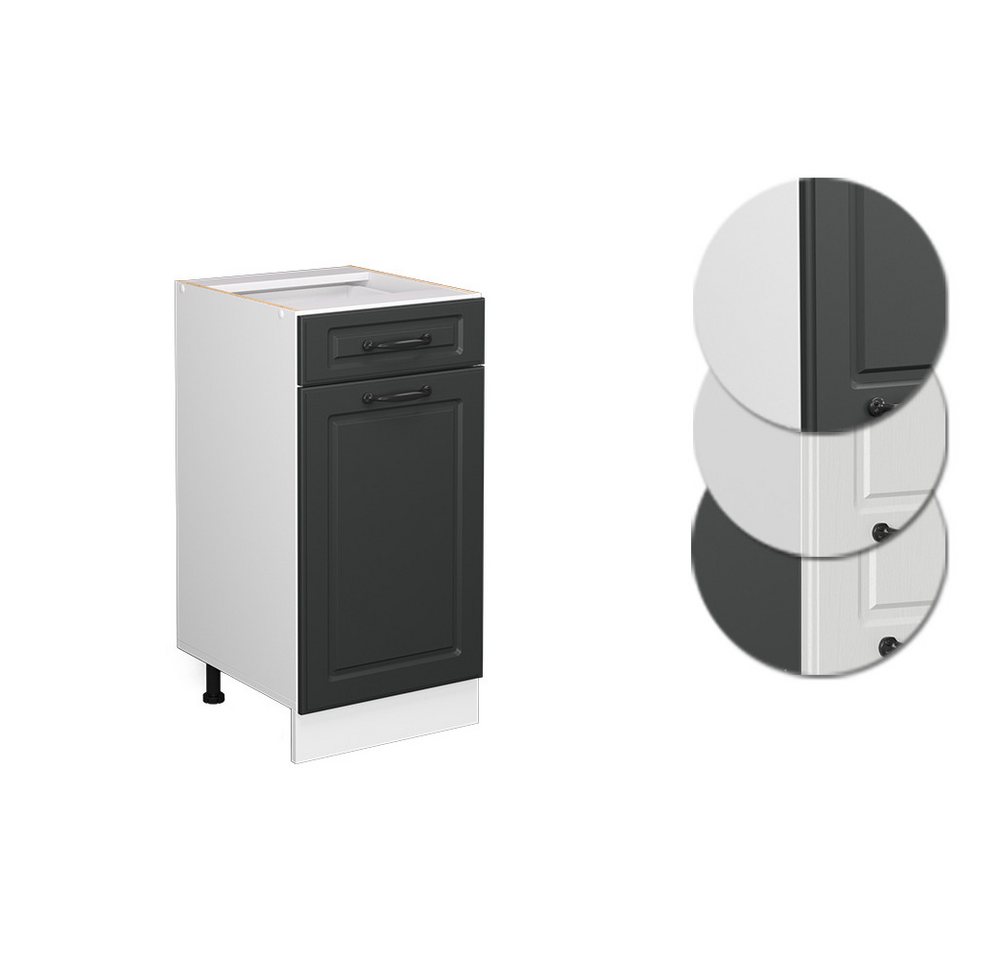 Vicco Unterschrank R-Line, Anthrazit Landhaus/Weiß, 40 cm ohne Arbeitsplatte (1-St) – Bild 5 von 5